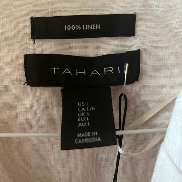 NWT Tahari White Linen Dress - Picture 5 of 7